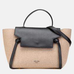 Celine Beige/Black Mini Felt Handbag