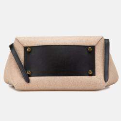 Celine Beige/Black Mini Felt Handbag