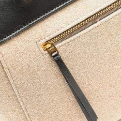 Celine Beige/Black Mini Felt Handbag