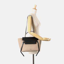 Celine Beige/Black Mini Felt Handbag