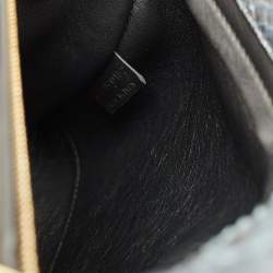 Celine Blue/Black Python, Leather and Suede Medium Trapeze Top Handle Bag