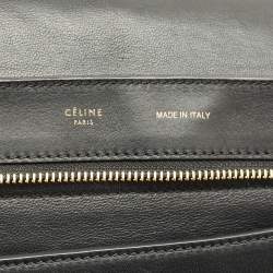 Celine Blue/Black Python, Leather and Suede Medium Trapeze Top Handle Bag