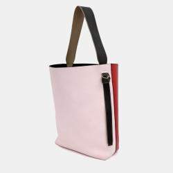Celine Red Leather Twist Cabas Bag