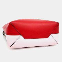 Celine Red Leather Twist Cabas Bag