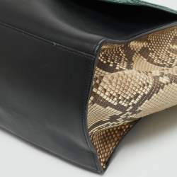 Celine Tricolor Python and Leather Large Trapeze Top Handle Bag
