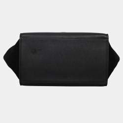 Celine Trapeze Medium Black Croc Embossed Leather Bag