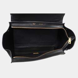 Celine Trapeze Medium Black Croc Embossed Leather Bag