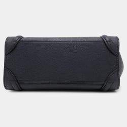 Celine Navy Leather Nano Luggage Shopper Tote