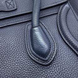 Celine Navy Leather Nano Luggage Shopper Tote