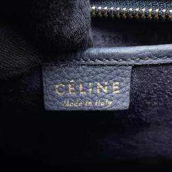 Celine Navy Leather Nano Luggage Shopper Tote