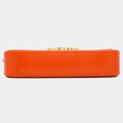 Celine Triomphe Claude Orange Shiny Calfskin Shoulder Bag