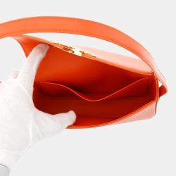Celine Triomphe Claude Orange Shiny Calfskin Shoulder Bag