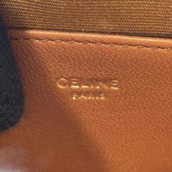 Celine Triomphe Round Tan PVC Coated Canvas and Leather Shoulder Bag
