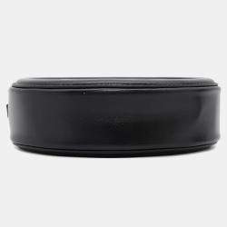 Celine Cuir Triomphe Oval  Black Leather Shoulder Purse