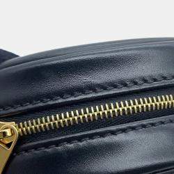 Celine Cuir Triomphe Oval  Black Leather Shoulder Purse