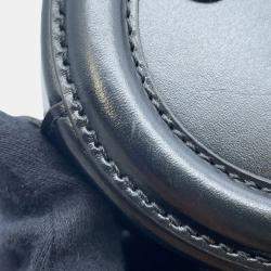 Celine Cuir Triomphe Oval  Black Leather Shoulder Purse