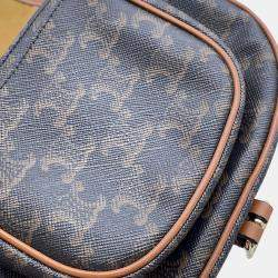 Celine Triomphe Falco Medium Tan PVC and Leather Shoulder Bag