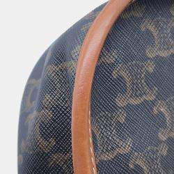 Celine Triomphe Falco Medium Tan PVC and Leather Shoulder Bag