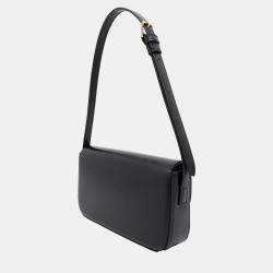 Celine Triomphe One Black Leather Shoulder Bag