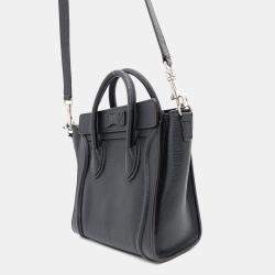 Celine Black Leather Nano Luggage Shopper Tote