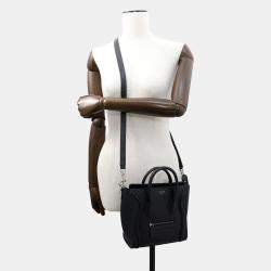 Celine Black Leather Nano Luggage Shopper Tote