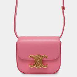 Celine Triomphe Mini Claude Pink Leather Shoulder Bag