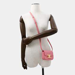 Celine Triomphe Mini Claude Pink Leather Shoulder Bag