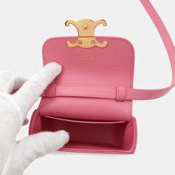 Celine Triomphe Mini Claude Pink Leather Shoulder Bag