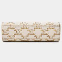 Celine Triomphe Vertical Cabas White Pvc Leather Size Mini