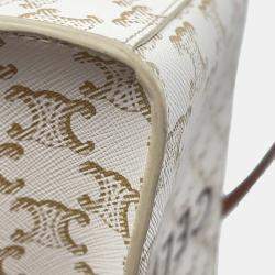 Celine Triomphe Vertical Cabas White Pvc Leather Size Mini