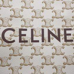 Celine Triomphe Vertical Cabas White Pvc Leather Size Mini