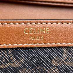Celine Triomphe Chain shoulder Bag Brown Pvc Leather