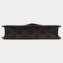 Celine Triomphe Chain shoulder Bag Brown Pvc Leather