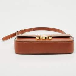 Celine Brown Leather Triomphe Claude Shoulder Bag