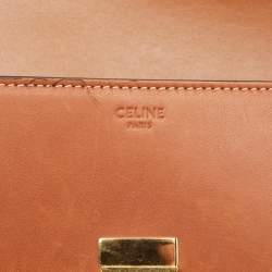 Celine Brown Leather Triomphe Claude Shoulder Bag