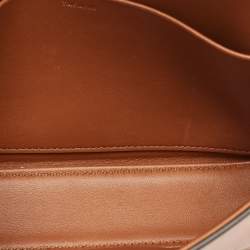 Celine Brown Leather Triomphe Claude Shoulder Bag