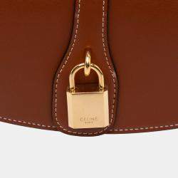 Celine Brown Smooth Calfskin Tabou Clutch on Strap