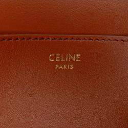 Celine Brown Smooth Calfskin Tabou Clutch on Strap
