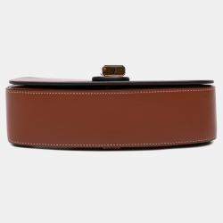 Celine Brown Smooth Calfskin Tabou Clutch on Strap