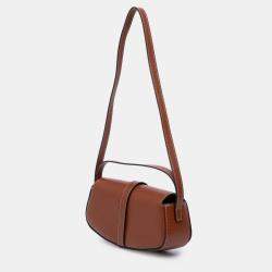 Celine Brown Smooth Calfskin Tabou Clutch on Strap