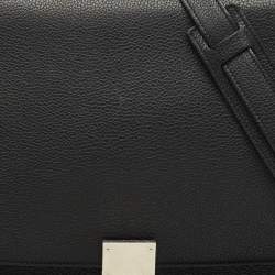 Celine Black Leather and Suede Medium Trapeze Top Handle Bag