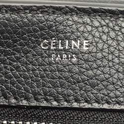 Celine Black Leather and Suede Medium Trapeze Top Handle Bag