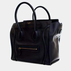 Celine Black Mini Calfskin Luggage Tote