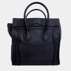 Celine Black Mini Calfskin Luggage Tote