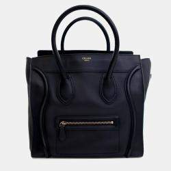 Celine Black Mini Calfskin Luggage Tote