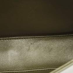 Celine Army Green Leather Medium Maillon Flap Crossbody Bag