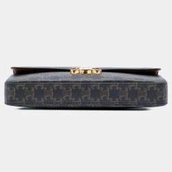 Celine Brown Triomphe Coated Canvas Chain Shoulder Bag