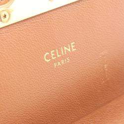 Celine White Triomphe Coated Canvas Claude Shoulder Bag
