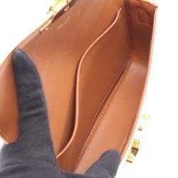 Celine White Triomphe Coated Canvas Claude Shoulder Bag