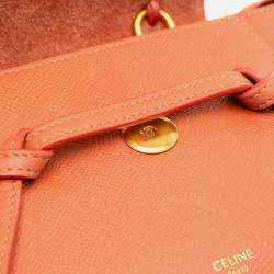 Celine Orange Pico Grained Calfskin Belt Bag